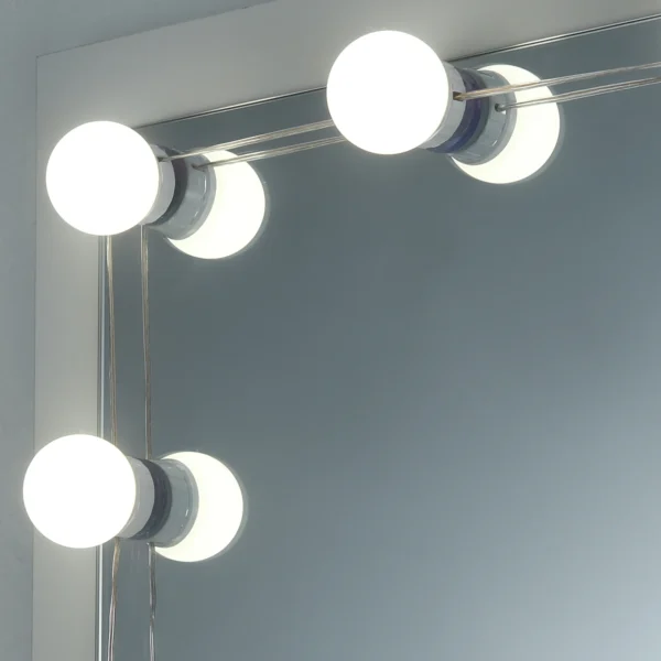 Meuble Coiffeuse Design Moderne miroir zoom sur les ampoules