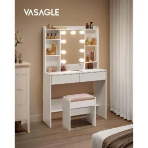 Coiffeuse VASAGLE Miroir LED